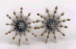 Vintage Mercury & Metal Snowflakes Star Atomic Christmas Ornaments MCM Lot Of 2
